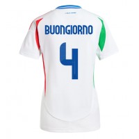 Camiseta Italia Alessandro Buongiorno #4 Segunda Equipación Replica Eurocopa 2024 para mujer mangas cortas